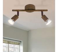 Plafonnier LED lampe de salon plafonnier rouille spots orientables, 2x 3 watts 2x 250 lumens 3000 Kelvin, LxH 26x15 cm