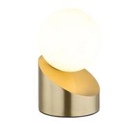 LED Lampe de Table Feu Latéral Métal Laiton Mat Boule Verre Opale Touch H 16 CM