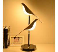 LED Lampe de Table Touch Dimmable Lampe de Table Animaux Oiseau Design Moderne Lampe de Bureau Pivotante Réglable Lampe Oiseau Métal-Acrylique Lampes de Bird Lampe de Chevet pour Chambre,2 Birds