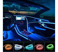 Led Lampe Décorative, Bande LED d'éclairage intérieur de voiture 1M/2M/3M/5M, guirlande de décoration, lumières atmosphériques, néon flexible, produits de voiture, partie intérieure (1M-USB, Rouge)