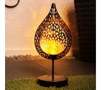 LED lampe de table solaire décoration de jardin goutte patiné or lampe d'extérieur verre craquelé Globo 33528