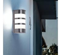 LED Lampe D'Extérieur Applique Murale Inox IP44 Hauteur 23cm Terrasse Cour Loin
