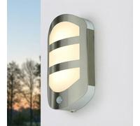 LED Lampe D'Extérieur Mur Applique Murale Inox Mouvement IP44 Hauteur : 28,3 CM