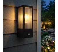 LED Lampe D'Extérieur Murale Hauswandleuchte Jardin Détecteur Verre Noir