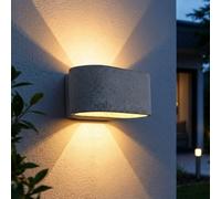 Applique murale LED d'extérieur, applique de jardin, éclairage vers le haut et vers le bas, blanche, en aluminium, IP54, largeur 20 cm