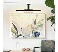 LED Lampe Miroir de Salle de Bain Rechargeabilité Applique Murale avec Télécommande Dimmable Luminaire Mural Angle Réglable Tableaux Eclairage Mural Salon Cible de Fléchettes (Noire 40cm,1 Pièce)