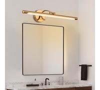 LED Lampe Miroir Salle de Bain Étanche Applique Murale Rotative à 180° Angle Réglable Luminaire Mural Moderne Métal Eclairage Mural pour Chambres à Coucher Salon Coiffeuse (Lumière Chaude Dorée,70cm)