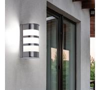 Applique de jardin éclairage extérieur lampe de façade en acier inoxydable argent dans un ensemble comprenant des ampoules LED