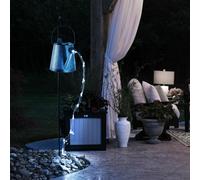 Arrosoir cascade à LED solaire décoration de jardin extérieur arrosoir avec guirlande lumineuse à l'extérieur avec support, LED scintillantes, 80x LED blanc neutre H 130 cm