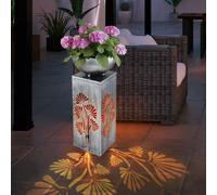 LED Lampe Solaire Jardin sur Pied Extérieur Fleurs Plantes Coque Argent Antique