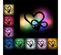 Led Lampe Usb Murale Avec Changement De Couleur - Veilleuse Signe D'Infini You & Me - 2 Prénoms Et Date Personnalisable - Idée De Cadeau Pour Mariage, Saint-Valentin, Fiançailles