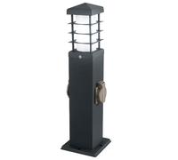 LED Lampes d'extérieur Lampadaire Jardin Acier inoxydable Prises Lampes plinthes extérieures anthracite, acier inoxydable plastique, IP44, 11W 1055lm blanc chaud, LxlxH 12,4x12,4x45 cm