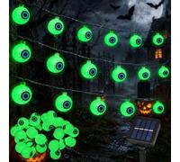 LED Lampes Solaires Décoration d'Halloween,Lumières Décoratives d'Halloween | Effrayantes en Forme Globe Oculaire,Étanch IP65 Guirlande Lumineuse Solaire Lumières pour Chemin,Cour,Fête