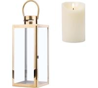 LED Laterne Gartenlaterne Jarda gold 39cm