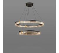 LED LED Chandelier Black Ring Pendant Lighttures Grands Ferme Dimmable Chandelier Round Pagnice Place pour Le Foyer Entrée Salon Salle de Salle