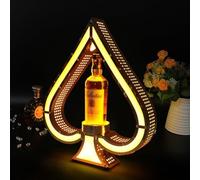 LED LEDLIED Ace of Spades Liquor Bottle Afficher la Plate-Forme, présentateur de Bouteille VIP Champagne, Pleincheurs de Bouteille avec télécommande, Signe de Fille en Acier Inoxydable Signe Gold