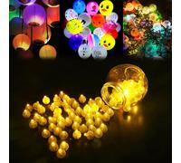 LED Light Balloons,100 Mini Round Balloons,Warm White LED Paper Lanterns,Wireless and Flicker-Free for New Year Decoration,Party,Wedding,Festival,Christmas and Halloween Decoration