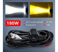 LED Light Bar Liring -Kit de câblage, 180W 3 fils 16 AWG -Moto avec 12 V 40A -Relais et interrupteur depour commuter entre les différents modes