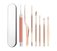 LED Light Ear Pick Ear Wax Removal Earpick Nose Clean Tweezers Picks Wax Remover 6Pcs/7Pcs/8Pcs Adults Ear Care Set (Color : 6Pcs) (7pcs)
