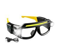 LED Light Glasses - 5 Modes LED USB Rechargeable Motion Sensor Lamp | Safety Glasses With Light | Hands Free Headlight Goggles, Waterproof Night Work Eyeglasses For Mechanic Electrician Inspection