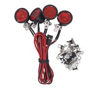 LED Light RC Car 4led Headlights hautement luminosité Round Spotlights avant 1/10 RC Crawler Axial Scx10 90046 (Feu rouge)