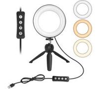LED Light Ring avec Trépied pour la vidéo YouTube et maquillage, mini-lumière caméra blanc G