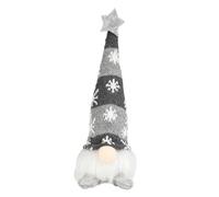 LED Light Up Christmas GNOME Decoration, Tabletop Holiday Dwarf Ornament with Snowflake Design, Battery Operated Indoor Decor for Desktop, Mantel, Bookshelf, TV Cabinet