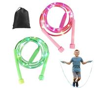 LED Light-Up Jump Rope for Kids, 110in Light Up Skipping Rope Kids & Adults, Counting Jump Rope, Adjustable Length and Three Rainbow Light Modes, Jumping for Fitness and Workout (2pcs-D)