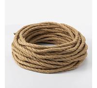 LED Lighting 20M Fil électrique Corde, 2 Cœurs Linge Câble Cuivre Recouvert Rétro Tressé Industriel Corde Noyau Cuivre 0,75 MM DIY Pendentif Lampe