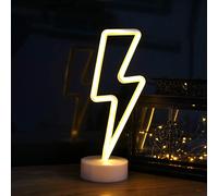 Led Lightning Sign Decor Light, Enseigne Lumineuse Au Néon, Veilleuse Nuit Éclair, Néon Usb/Piles Décoration Murale Pour Anniversaire De Fête, Chambre D'enfant, Éclairage De Noël, Salle De Séjour