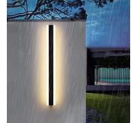 LED Longue Villa Applique Murale Extérieure Porche Luminaire Mural IP65 Jardin Lampe Murale Noir Longue Barre Lumineuse Aluminium Acrylique Up Down Terrasses Spots Muraux (3000K Blanc Chaud,150CM)