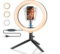 LED Lumière Anneau, Caméra Photo Vidéo Eclairage Kit 3 Modes D'éclairage avec Trépied de Réglable, Professionnels Lumiere Anneau pour Caméra Maquillage Self-Portrait Vidéo Tournage