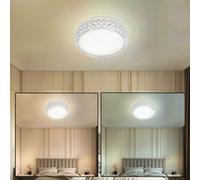 Plafonnier effet étoile plafonnier cristaux lumière de salon lumière du jour, CCT, métal, LED 12W 980Lm, DxH 30x8 cm