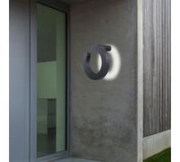 Applique murale LED anneau design spot en aluminium éclairage de façade lampe d'extérieur de jardin gris Globo 34273