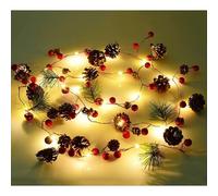 LED lumières de noël Cloches Pomme de pin Guirlande Lumineuse Complexe Pommes de pin 2 mètres 20 lumières Batterie boîte