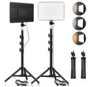 LED lumières vidéo conférence photographie éclairage Selfie lumière Photo Studio lampe avec trépied pour tirer en direct Streaming TikTok Zoom 2PCS