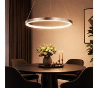 LED Luminaire Suspendu Ess Chambre Éclairage Ring-Design Couvrir Lampe Argent