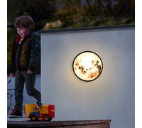 LED Lune Appliques Murales Chambre d'Enfants Dimmable avec Télécommande Lampe Murale Ronde 18W Lampe de Chevet Enfant Lampe de Nuit Lampe de Lune Lumière de Décoration Art Plafonnier Couloir Moderne