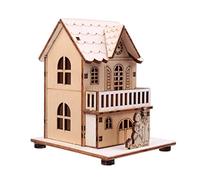 LED Maison de Noël Maisons de Village de Noël en Bois Lumineuses Mini Maison en Bois Ville de Noël avec des Lumières Décoration de Table de de Noël