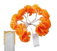 LED Marigold Garland Lights, Battery Operated, Marigold Garland | Lighted For Day Of The Dead Halloween Diwali Deepavali Home Decorations