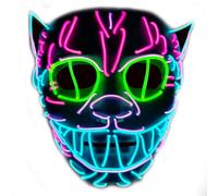 Led Mask® | Masque LED Crazy Cat | 3 Modes de Clignotements | Plastique Rigide Résistant | Masque Lumineux Néon | Halloween, Carnaval, Festival | Facile et Agréable à Porter | OriginalCorner®