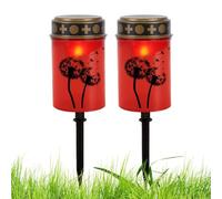LED MEMORIAL - Paire de bougies solaires résistantes à l'eau, marqueurs de tombes de piquet pour parcelles de cimetière | Lampes d'extérieur de longue durée pour écrans votifs pour la maison