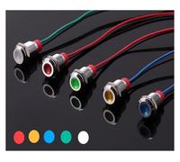 LED metal indicator light 6/8/10/12MM small power supply working signal light red, yellow, green, blue, white NWPNLXEA(WHITE,12MM_15CM_3-6V)