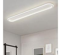 LED Métal Plafonnier Longue Linéaire pour Salon Aluminium Moderne Ultra Mince Lampe de Plafond 24W 4640LM 100W Equivalent Luminaire 3000K 4000K 6500K pour Cuisine Hall (Blanc Lumière Blanche,100CM)