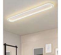 LED Métal Plafonnier Longue Linéaire pour Salon Aluminium Moderne Ultra Mince Lampe de Plafond 24W 4640LM 100W Equivalent Luminaire 3000K 4000K 6500K pour Cuisine Hall (Blanc Lumière Neutre,60CM)