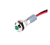 LED Metal Warning Indicator Light 6/8/10MM Signal Lamp 3V 5V 6V 12V 24V 220v Red Yellow Blue Green White NWPNLXEA(8MM,GREEN LED_BRASS NICKEL_3V)