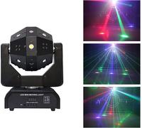 LED Mini Moving Head Ball Light, faisceau laser 3 en 1, effets stroboscopiques et de roulement, puissance 120W