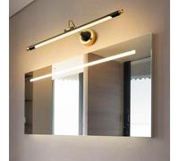 LED Miroir Applique Murale Salle de Bain Angle Réglable Rotation à 180° Luminaire Mural Éclairage pour Dessins Étanche Eclairage Mural Maquillage Coiffeuse Salon Noire Doré (Lumière Chaude,46cm)