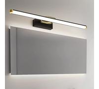 LED Miroir Applique Murale Salle de Bains Moderne Luminaire Mural Tableaux et Vitrines Applique Métal Étanche Eclairage Mural pour Coiffeuse Lavabo Maquillage Salon (Lumière Neutre Noir Or,63cm)