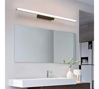 Led Mirror Light Black Bath Light Bath Lampe de Miroir En Aluminium, Lumière Décorée de Salle Den Créative Dimmable 3000K-6000K, 220V Shrand Lampe/White Light 80Cm